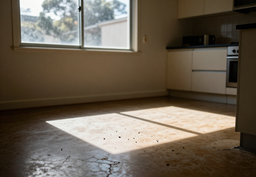 Rodent droppings in a Shanes Park garage before pest control